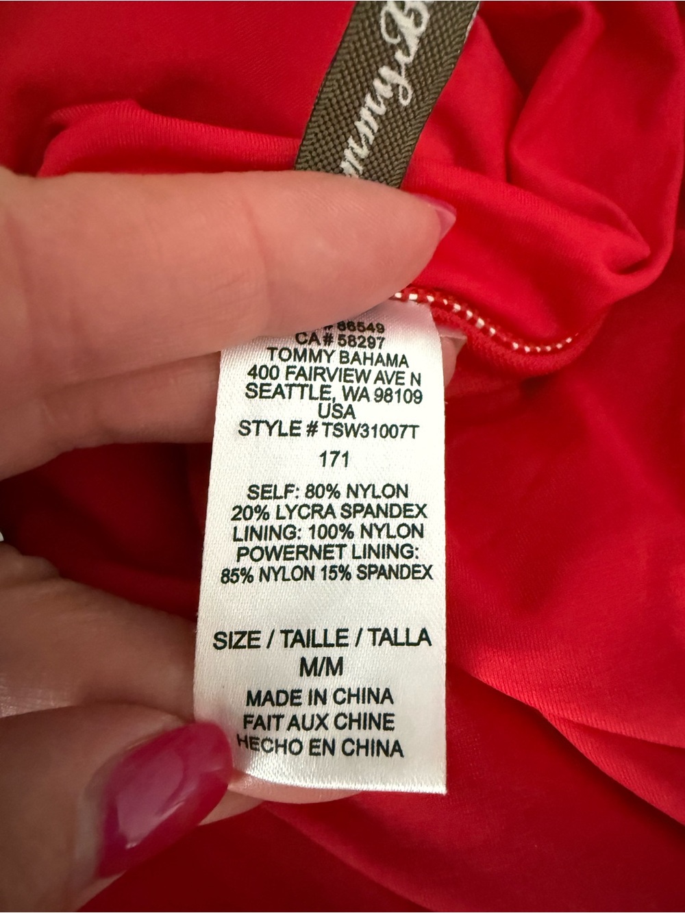 Beautiful red Tommy Bahama tankini top (only top) in a medium. - Picture 4 of 4